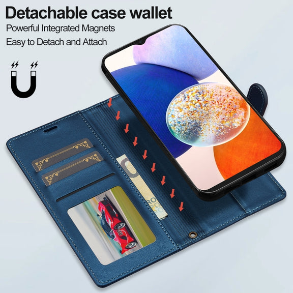 For Samsung Galaxy S20 FE 5G LC.IMEEKE L2 Series Detachable Magsafe PU Phone Case with Lanyard(Blue)