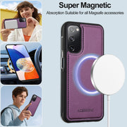 For Samsung Galaxy S20 FE 5G LC.IMEEKE L2 Series Detachable Magsafe PU Phone Case with Lanyard(Purple)