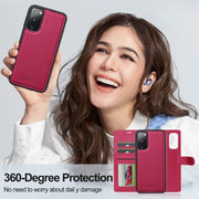 For Samsung Galaxy S20 FE 5G LC.IMEEKE L2 Series Detachable Magsafe PU Phone Case with Lanyard(Red)