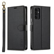 For Samsung Galaxy A14 4G / A14 5G LC.IMEEKE L2 Series Detachable Magsafe PU Phone Case with Lanyard(Black)