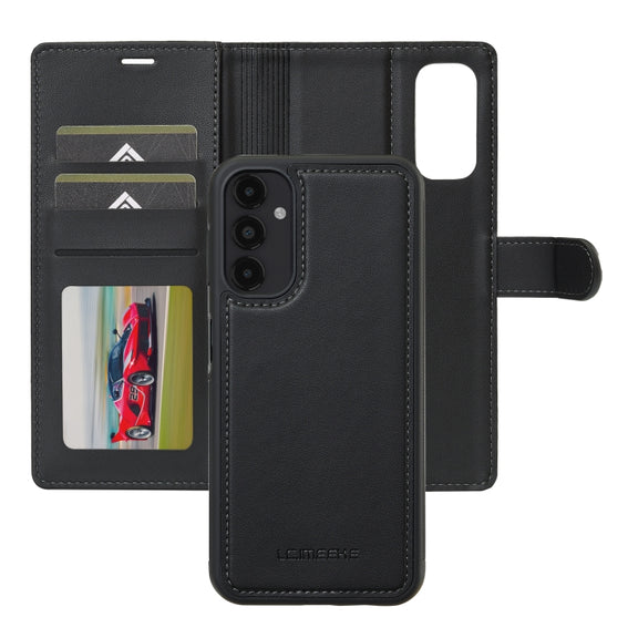 For Samsung Galaxy A14 4G / A14 5G LC.IMEEKE L2 Series Detachable Magsafe PU Phone Case with Lanyard(Black)
