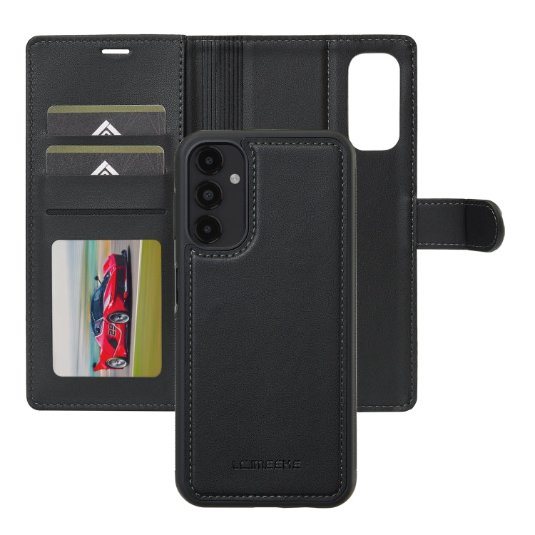 For Samsung Galaxy A14 4G / A14 5G LC.IMEEKE L2 Series Detachable Magsafe PU Phone Case with Lanyard(Black)