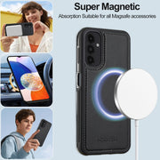 For Samsung Galaxy A14 4G / A14 5G LC.IMEEKE L2 Series Detachable Magsafe PU Phone Case with Lanyard(Black)