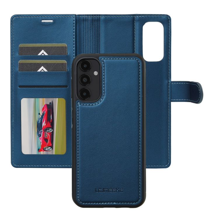 For Samsung Galaxy A14 4G / A14 5G LC.IMEEKE L2 Series Detachable Magsafe PU Phone Case with Lanyard(Blue)