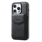 For iPhone 16 Pro Max Denior D19 Skin Feel MagSafe Detachable Card Slot Phone Case(Black)