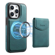 For iPhone 16 Pro Denior D19 Skin Feel MagSafe Detachable Card Slot Phone Case(Blue)