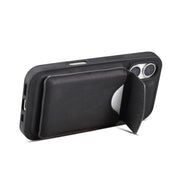 For iPhone 16 Denior D19 Skin Feel MagSafe Detachable Card Slot Phone Case(Black)