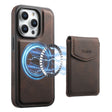 For iPhone 15 Pro Max Denior D19 Skin Feel MagSafe Detachable Card Slot Phone Case(Brown) - iPhone 15 Pro Max Cases by Denior | Online Shopping South Africa | PMC TechLife | Buy Now Pay Later Mobicred