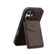 For iPhone 16 Plus Denior D20 Skin Feel MagSafe Holder Detachable Card Slot Phone Case(Brown) - free shipping - PMC Jewellery - Order now!
