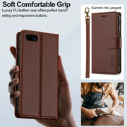 For iPhone 7 / 8 / SE 2020 2022 LC.IMEEKE L2 Series Detachable Magsafe PU Phone Case with Lanyard(Brown)