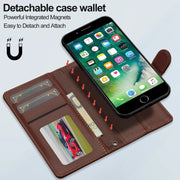 For iPhone 7 / 8 / SE 2020 2022 LC.IMEEKE L2 Series Detachable Magsafe PU Phone Case with Lanyard(Brown)