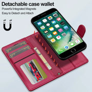 For iPhone 7 / 8 / SE 2020 2022 LC.IMEEKE L2 Series Detachable Magsafe PU Phone Case with Lanyard(Red)