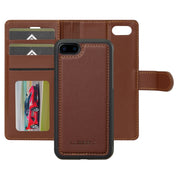 For iPhone 7 Plus / 8 Plus LC.IMEEKE L2 Series Detachable Magsafe PU Phone Case with Lanyard(Brown)