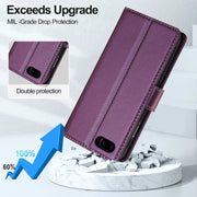 For iPhone 7 Plus / 8 Plus LC.IMEEKE L2 Series Detachable Magsafe PU Phone Case with Lanyard(Purple)