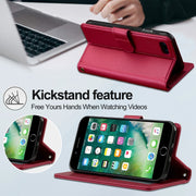 For iPhone 7 Plus / 8 Plus LC.IMEEKE L2 Series Detachable Magsafe PU Phone Case with Lanyard(Red)