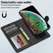 For iPhone X / XS LC.IMEEKE L2 Series Detachable Magsafe PU Phone Case with Lanyard(Black)
