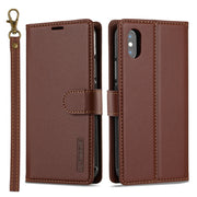 For iPhone X / XS LC.IMEEKE L2 Series Detachable Magsafe PU Phone Case with Lanyard(Brown)