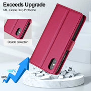 For iPhone X / XS LC.IMEEKE L2 Series Detachable Magsafe PU Phone Case with Lanyard(Red)