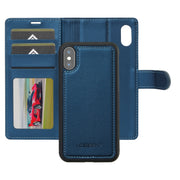 For iPhone XR LC.IMEEKE L2 Series Detachable Magsafe PU Phone Case with Lanyard(Blue)