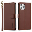 For iPhone 12 / 12 Pro LC.IMEEKE L2 Series Detachable Magsafe PU Phone Case with Lanyard(Brown) - iPhone 12 / 12 Pro Cases by LC.IMEEKE | Online Shopping South Africa | PMC TechLife | Buy Now Pay Later Mobicred