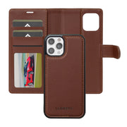 For iPhone 12 / 12 Pro LC.IMEEKE L2 Series Detachable Magsafe PU Phone Case with Lanyard(Brown)