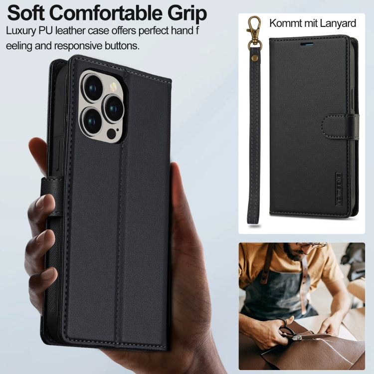 For iPhone 13 Pro Max LC.IMEEKE L2 Series Detachable Magsafe PU Phone Case with Lanyard(Black) - free shipping - PMC Jewellery - Order now!