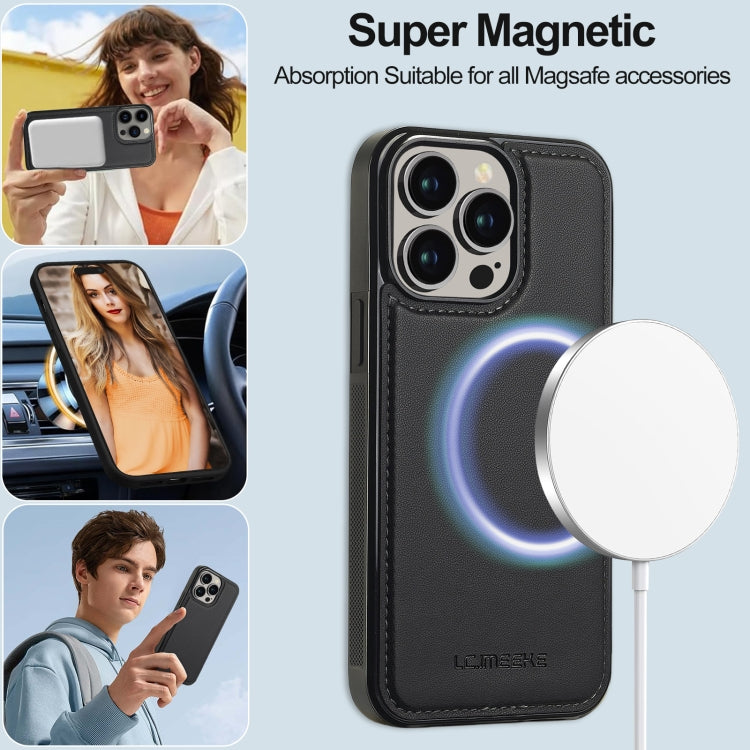 For iPhone 13 Pro Max LC.IMEEKE L2 Series Detachable Magsafe PU Phone Case with Lanyard(Black) - free shipping - PMC Jewellery - Order now!