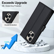 For iPhone 13 Pro LC.IMEEKE L2 Series Detachable Magsafe PU Phone Case with Lanyard(Black)