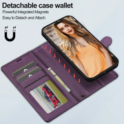 For iPhone 13 Pro LC.IMEEKE L2 Series Detachable Magsafe PU Phone Case with Lanyard(Purple)