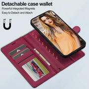 For iPhone 13 Pro LC.IMEEKE L2 Series Detachable Magsafe PU Phone Case with Lanyard(Red)