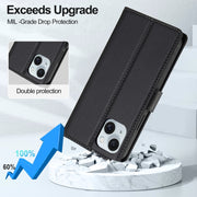 For iPhone 13 LC.IMEEKE L2 Series Detachable Magsafe PU Phone Case with Lanyard(Black)
