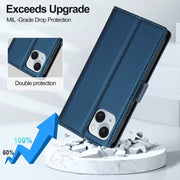 For iPhone 14 LC.IMEEKE L2 Series Detachable Magsafe PU Phone Case with Lanyard(Blue)
