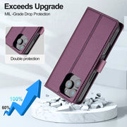 For iPhone 16 Pro Max LC.IMEEKE L2 Series Detachable Magsafe PU Phone Case with Lanyard(Purple)