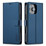 For iPhone 16 Pro LC.IMEEKE L2 Series Detachable Magsafe PU Phone Case with Lanyard(Blue)