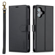 For iPhone 16 Plus LC.IMEEKE L2 Series Detachable Magsafe PU Phone Case with Lanyard(Black) - iPhone 16 Plus Cases by LC.IMEEKE | Online Shopping South Africa | PMC TechLife | Buy Now Pay Later Mobicred
