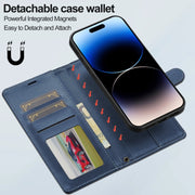 For iPhone 16 Plus LC.IMEEKE L2 Series Detachable Magsafe PU Phone Case with Lanyard(Blue)