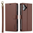 For iPhone 16 LC.IMEEKE L2 Series Detachable Magsafe PU Phone Case with Lanyard(Brown) - iPhone 16 Cases by LC.IMEEKE | Online Shopping South Africa | PMC TechLife | Buy Now Pay Later Mobicred