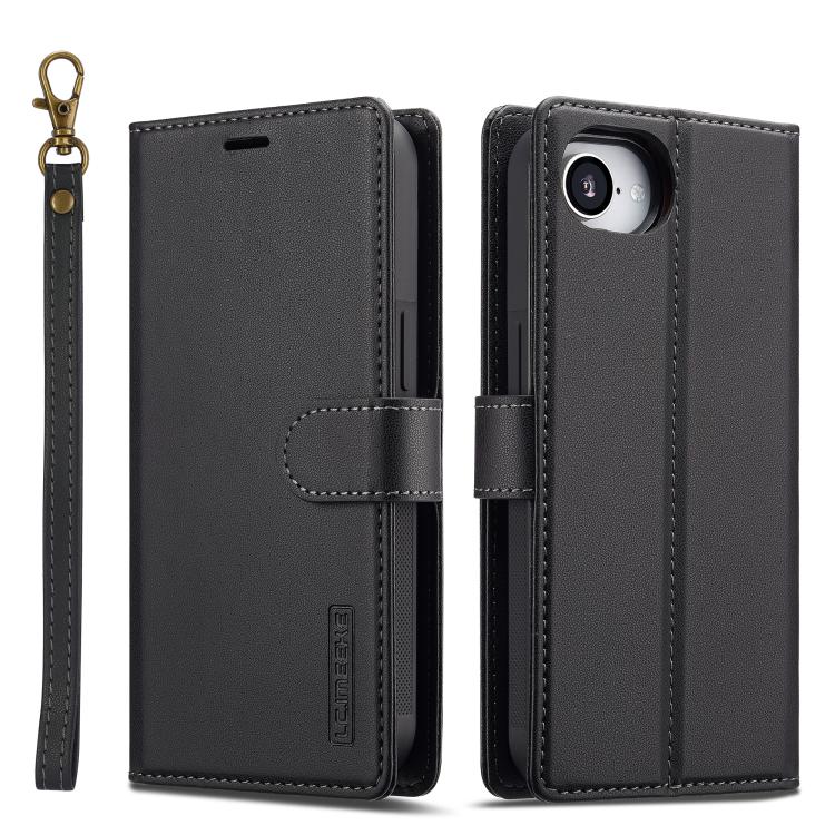 For iPhone 16e LC.IMEEKE L2 Series Detachable Magsafe PU Phone Case with Lanyard(Black) - free shipping - PMc TechLife - Order now!