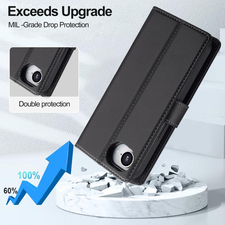 For iPhone 16e LC.IMEEKE L2 Series Detachable Magsafe PU Phone Case with Lanyard(Black) - free shipping - PMc TechLife - Order now!