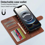 For iPhone 16e LC.IMEEKE L2 Series Detachable Magsafe PU Phone Case with Lanyard(Brown)