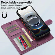 For iPhone 16e LC.IMEEKE L2 Series Detachable Magsafe PU Phone Case with Lanyard(Purple)