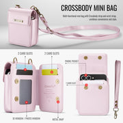 For Samsung Z Flip Series CaseMe Me50 Mini Lanyard Universal Bag(Pink)