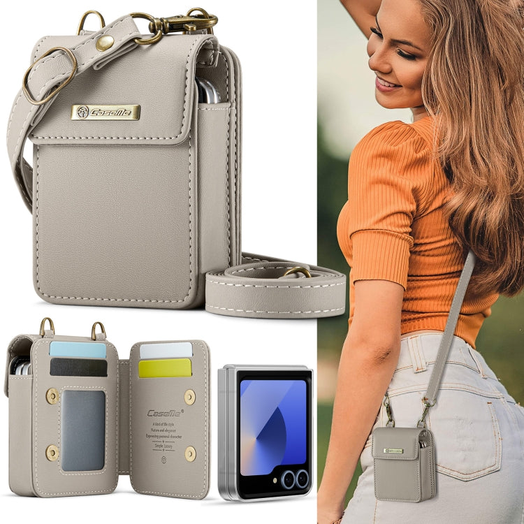 For Samsung Z Flip Series CaseMe Me50 Mini Lanyard Universal Bag(Khaki)