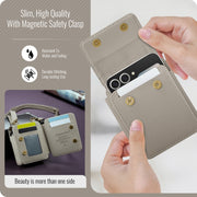 For Samsung Z Flip Series CaseMe Me50 Mini Lanyard Universal Bag(Khaki)