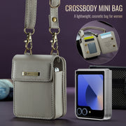 For Samsung Z Flip Series CaseMe Me50 Mini Lanyard Universal Bag(Khaki)