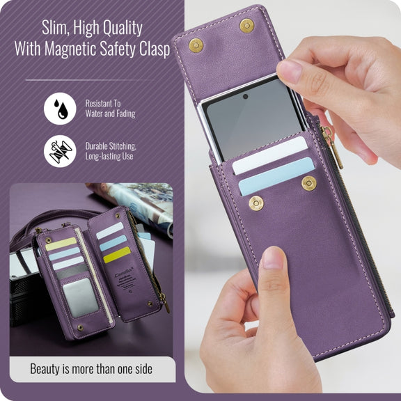 For Samsung Z Fold Series CaseMe Me50 Mini Lanyard Universal Bag(Purple)