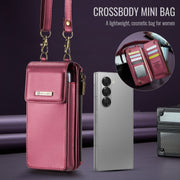 For Samsung Z Fold Series CaseMe Me50 Mini Lanyard Universal Bag(Wine Red)