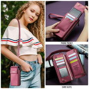 For Samsung Z Fold Series CaseMe Me50 Mini Lanyard Universal Bag(Wine Red)