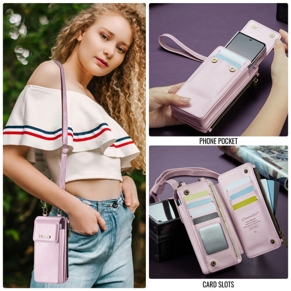 For Samsung Z Fold Series CaseMe Me50 Mini Lanyard Universal Bag(Pink)