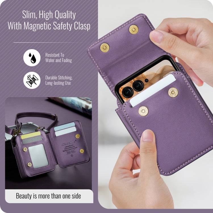 For Motorola Razr Series CaseMe Me50 Mini Lanyard Universal Bag(Purple)